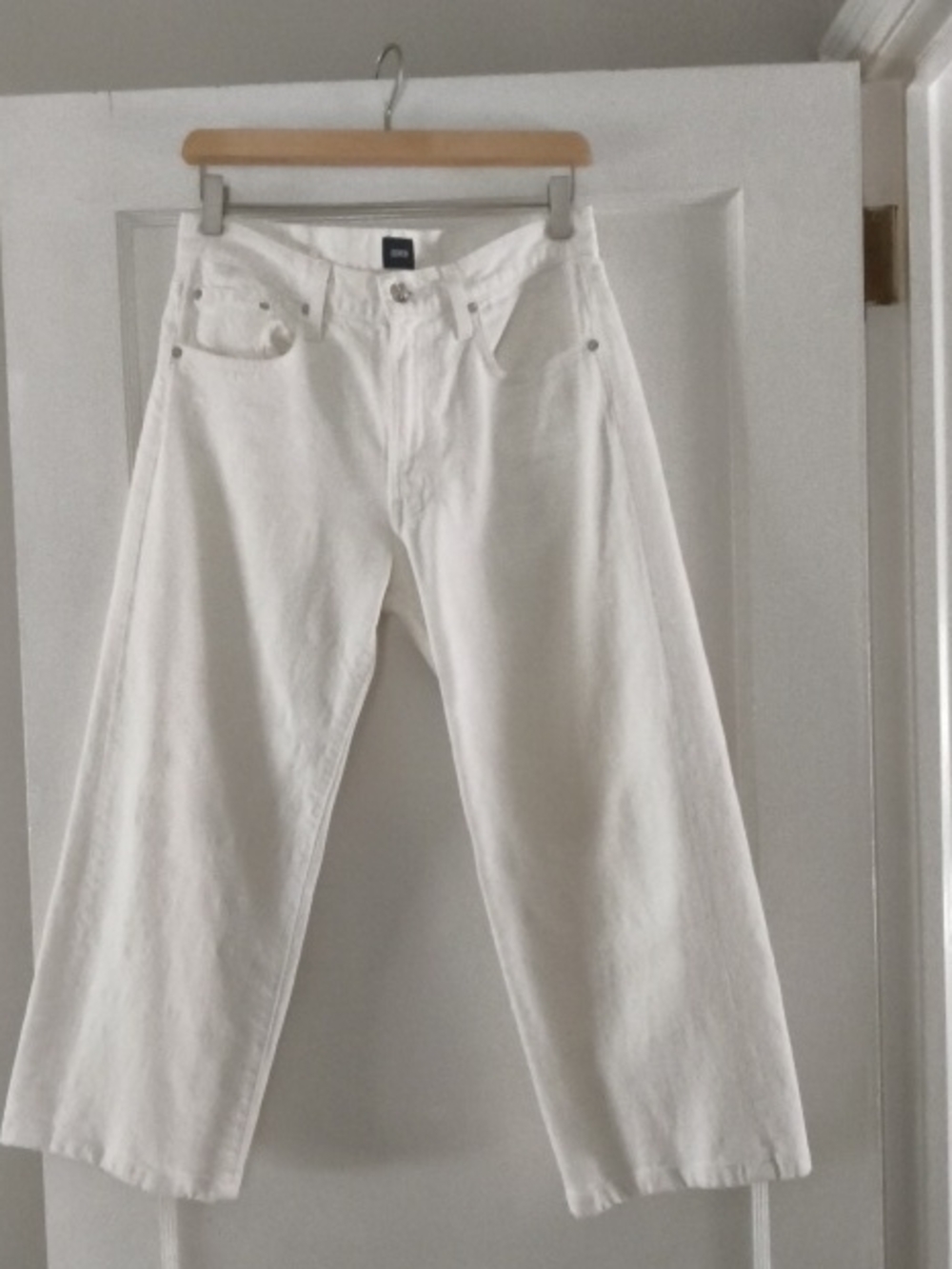 Edwin Off White Wide-Leg High-Rise Jeans Sz 27 Short